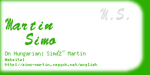 martin simo business card
